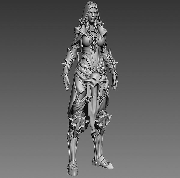 fantasy female character 3d model