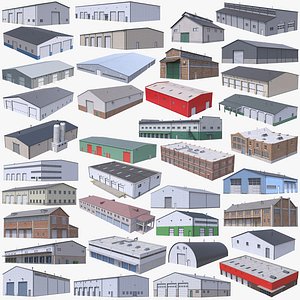 37 Industrial Buildings Collection 3D model