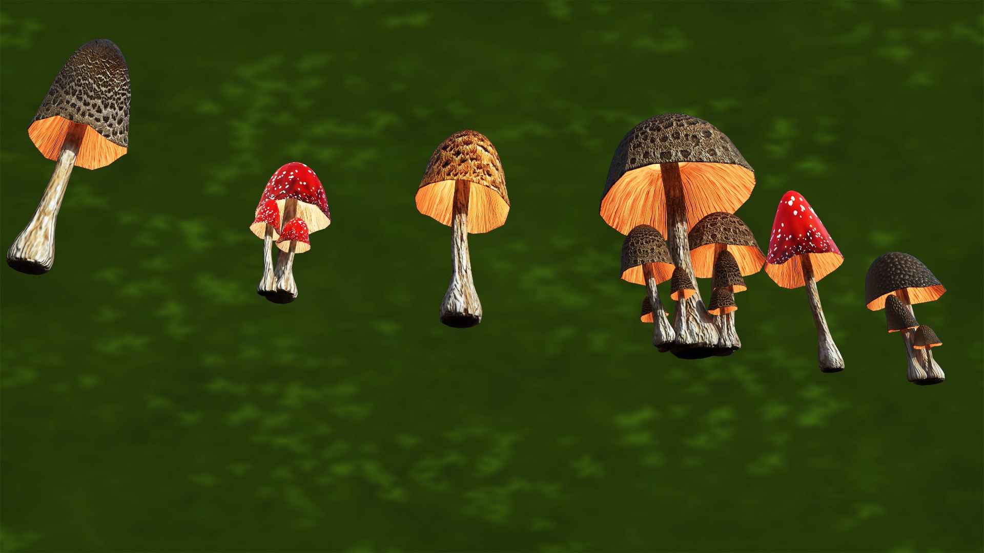 Mushroom plus Emissive Textures PBR Low-poly 3D model 3D model ...