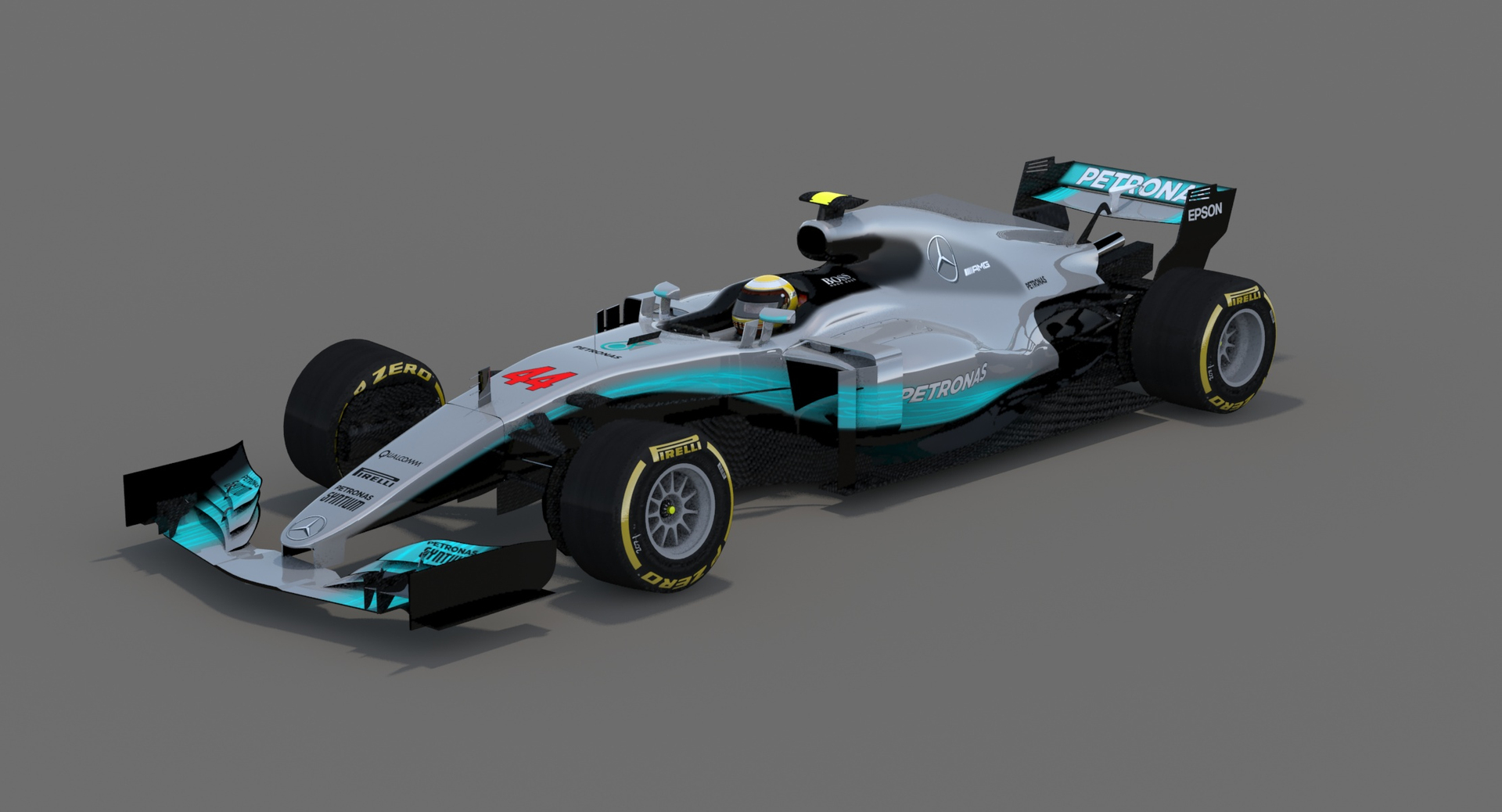 3d mercedes w08 formula 1 model