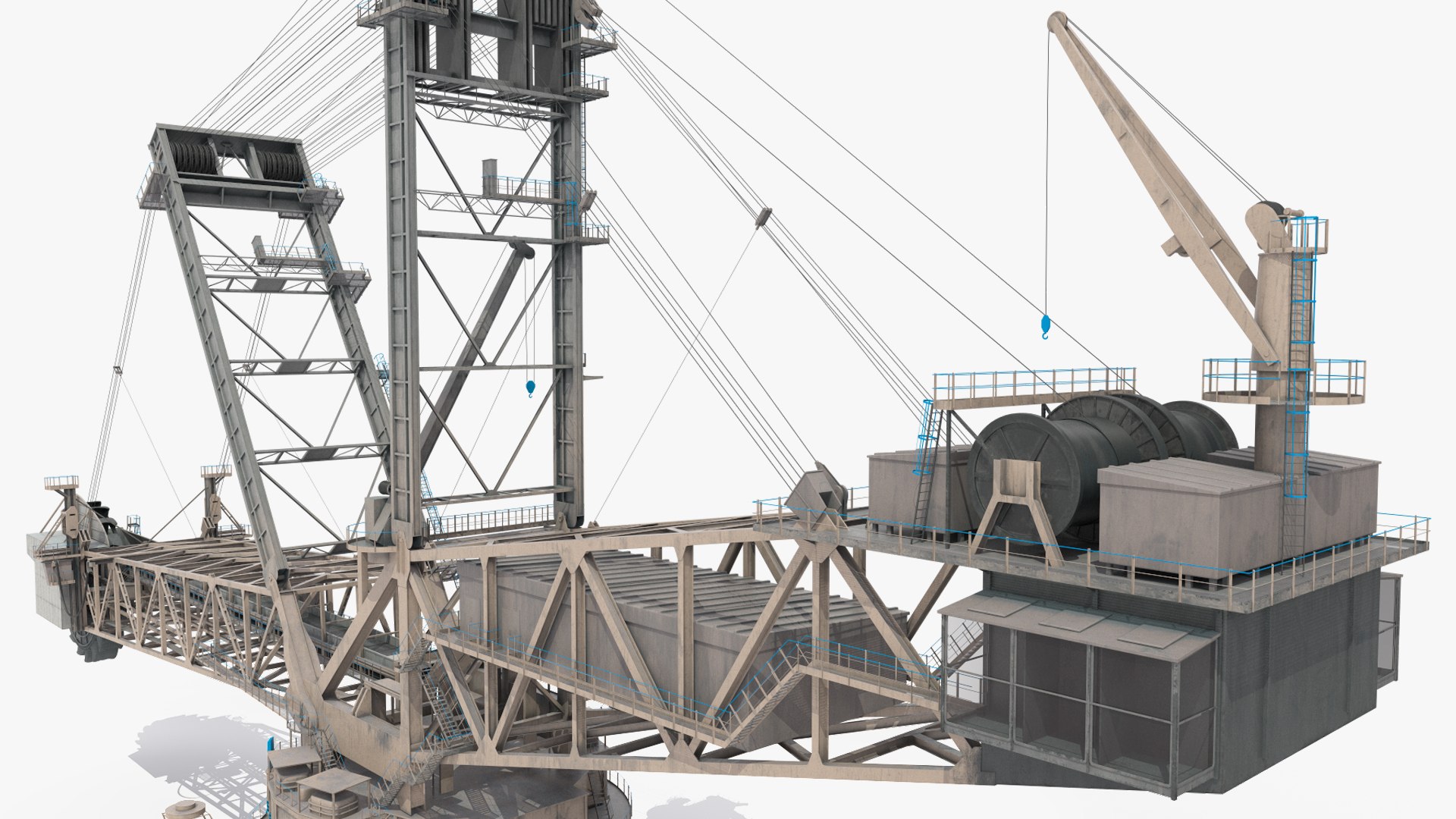 Giant Bucket-Wheel Excavator Rigged 3D Model - TurboSquid 2385565