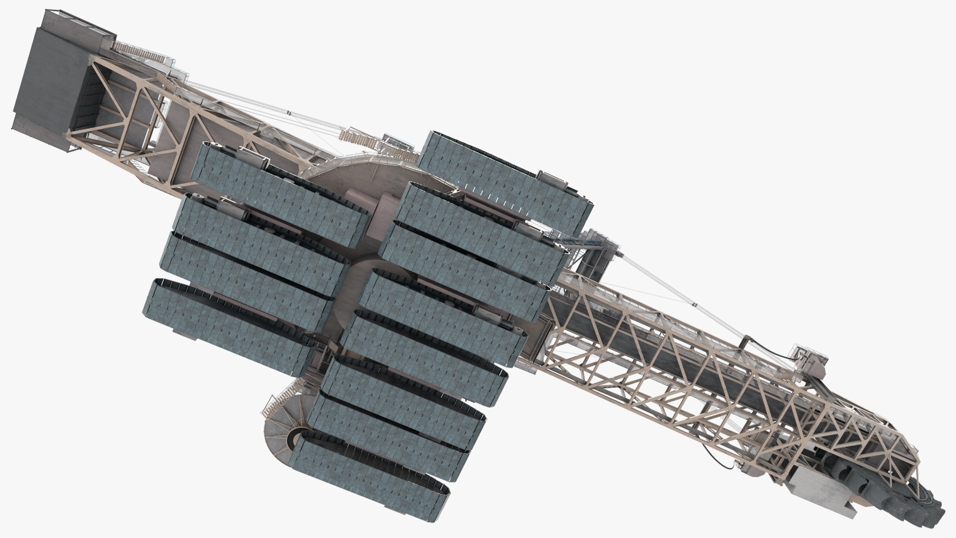 Giant Bucket-Wheel Excavator Rigged 3D Model - TurboSquid 2385565