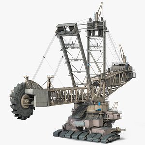 Giant Bucket-Wheel Excavator Rigged 3D model