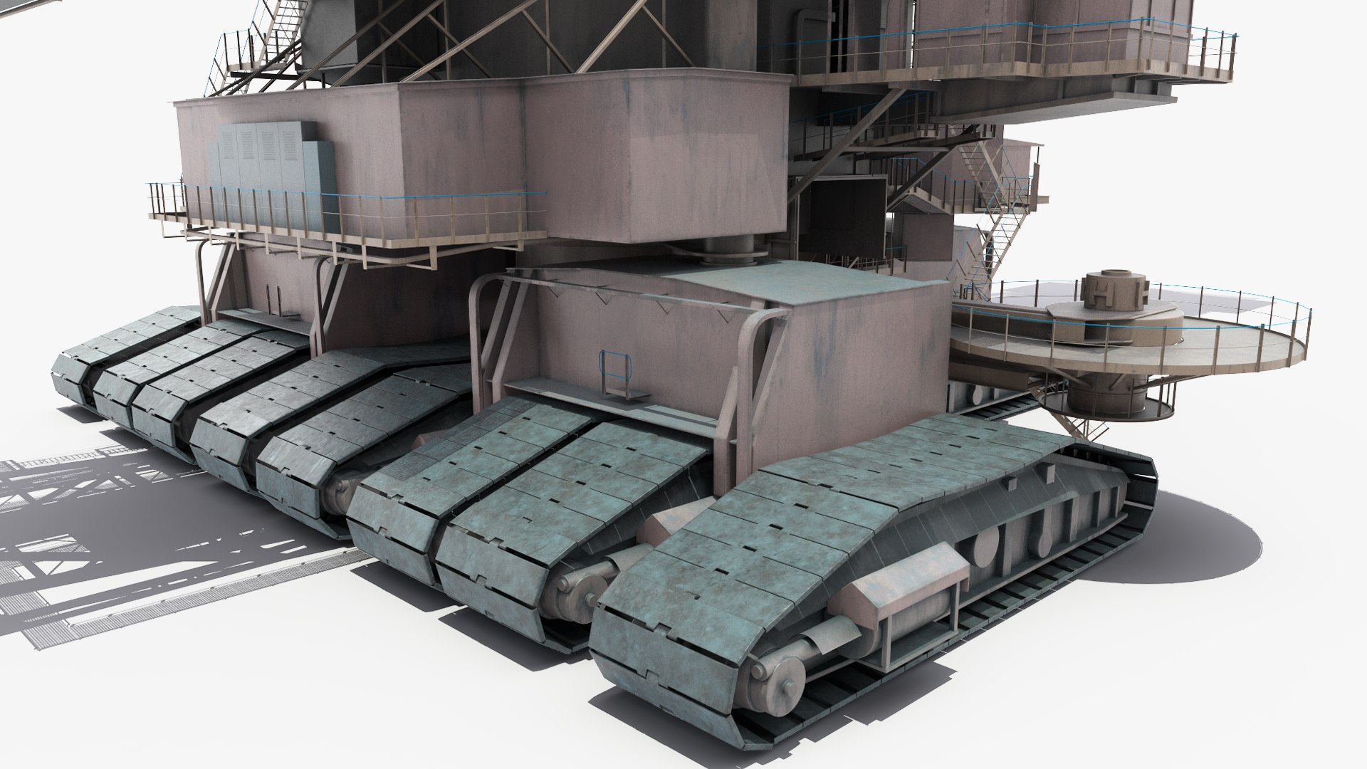 Giant Bucket-Wheel Excavator Rigged 3D Model - TurboSquid 2385565