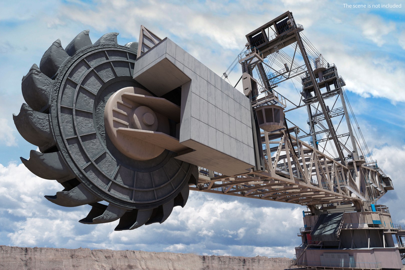 Giant Bucket-Wheel Excavator Rigged 3D Model - TurboSquid 2385565