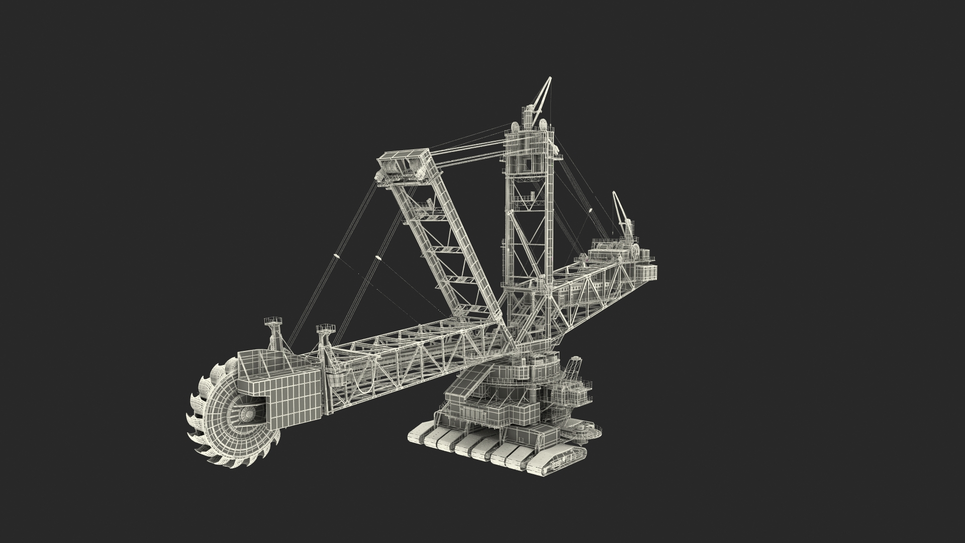 Giant Bucket-Wheel Excavator Rigged 3D Model - TurboSquid 2385565