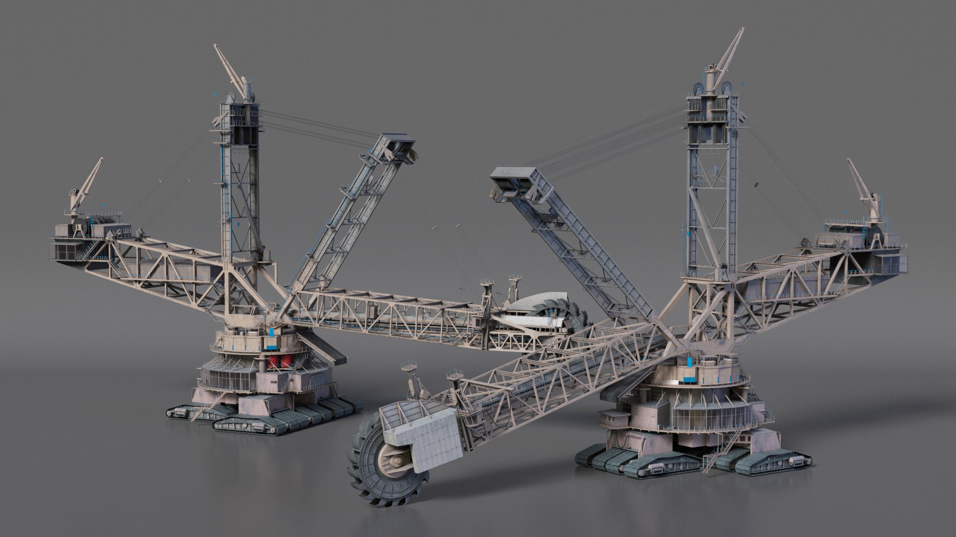 Giant Bucket-Wheel Excavator Rigged 3D Model - TurboSquid 2385565