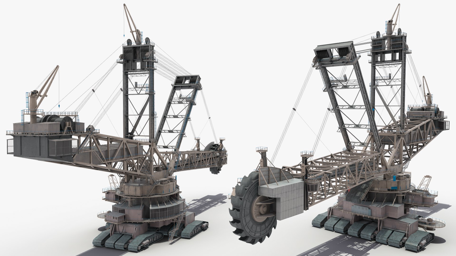 Giant Bucket-Wheel Excavator Rigged 3D Model - TurboSquid 2385565