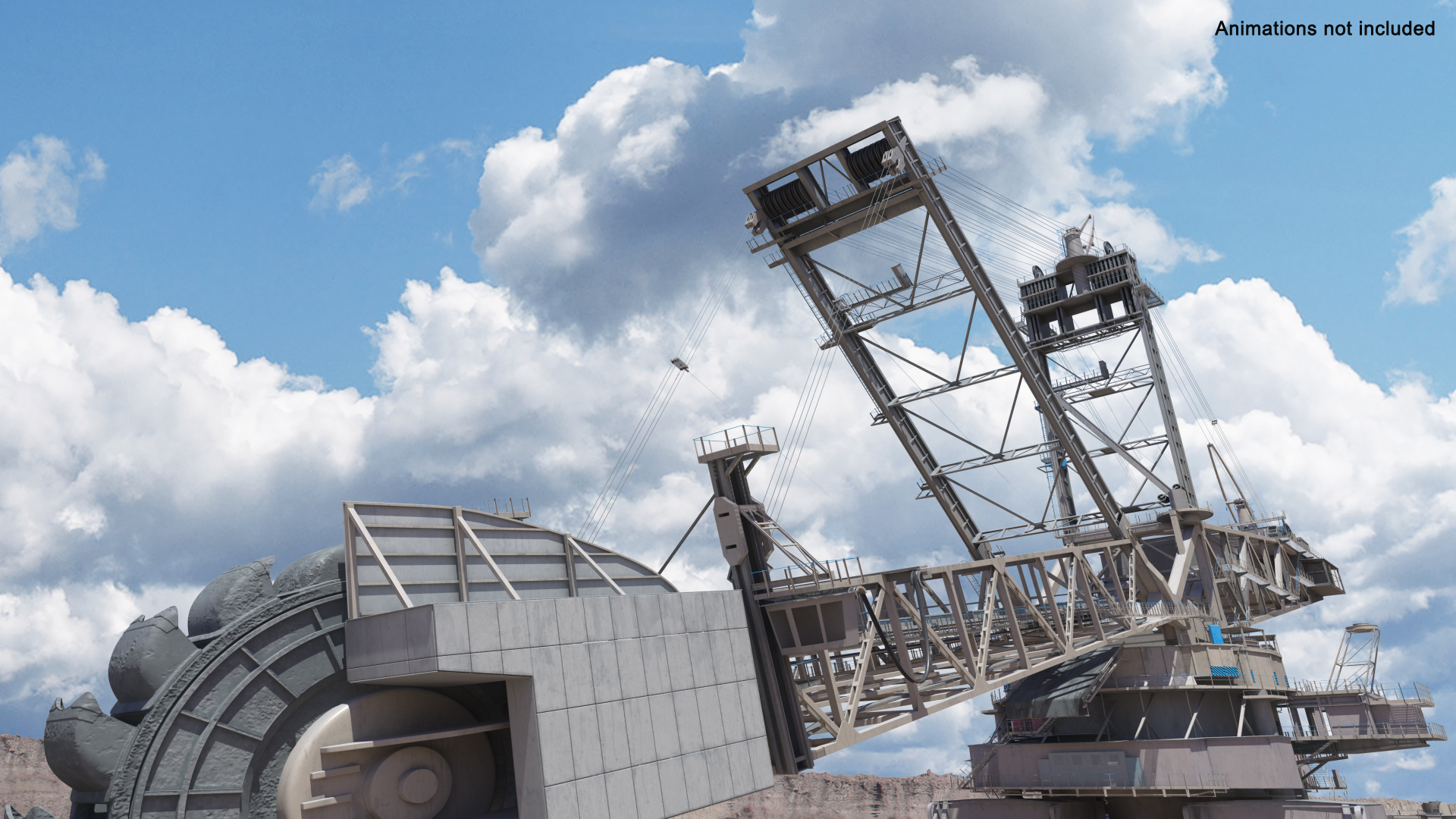 Giant Bucket-Wheel Excavator Rigged 3D Model - TurboSquid 2385565