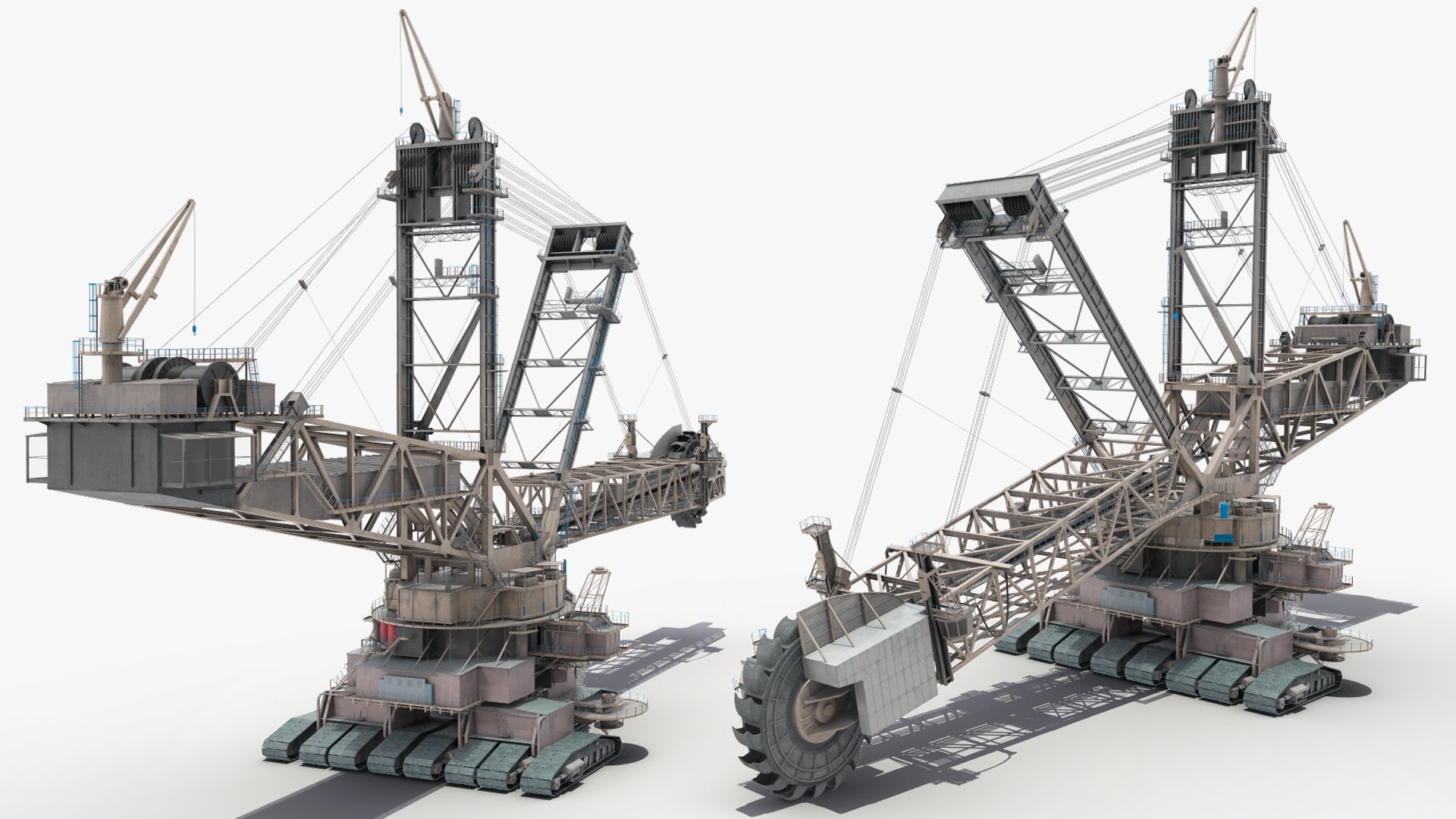 Giant Bucket-Wheel Excavator Rigged 3D Model - TurboSquid 2385565