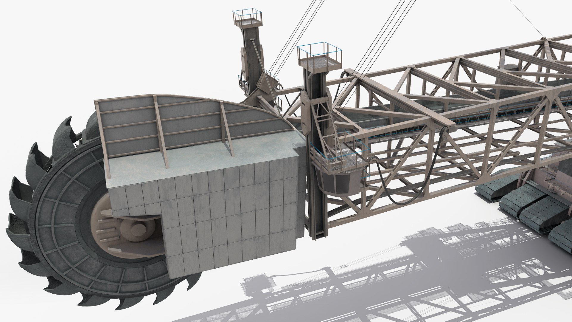 Giant Bucket-Wheel Excavator Rigged 3D Model - TurboSquid 2385565