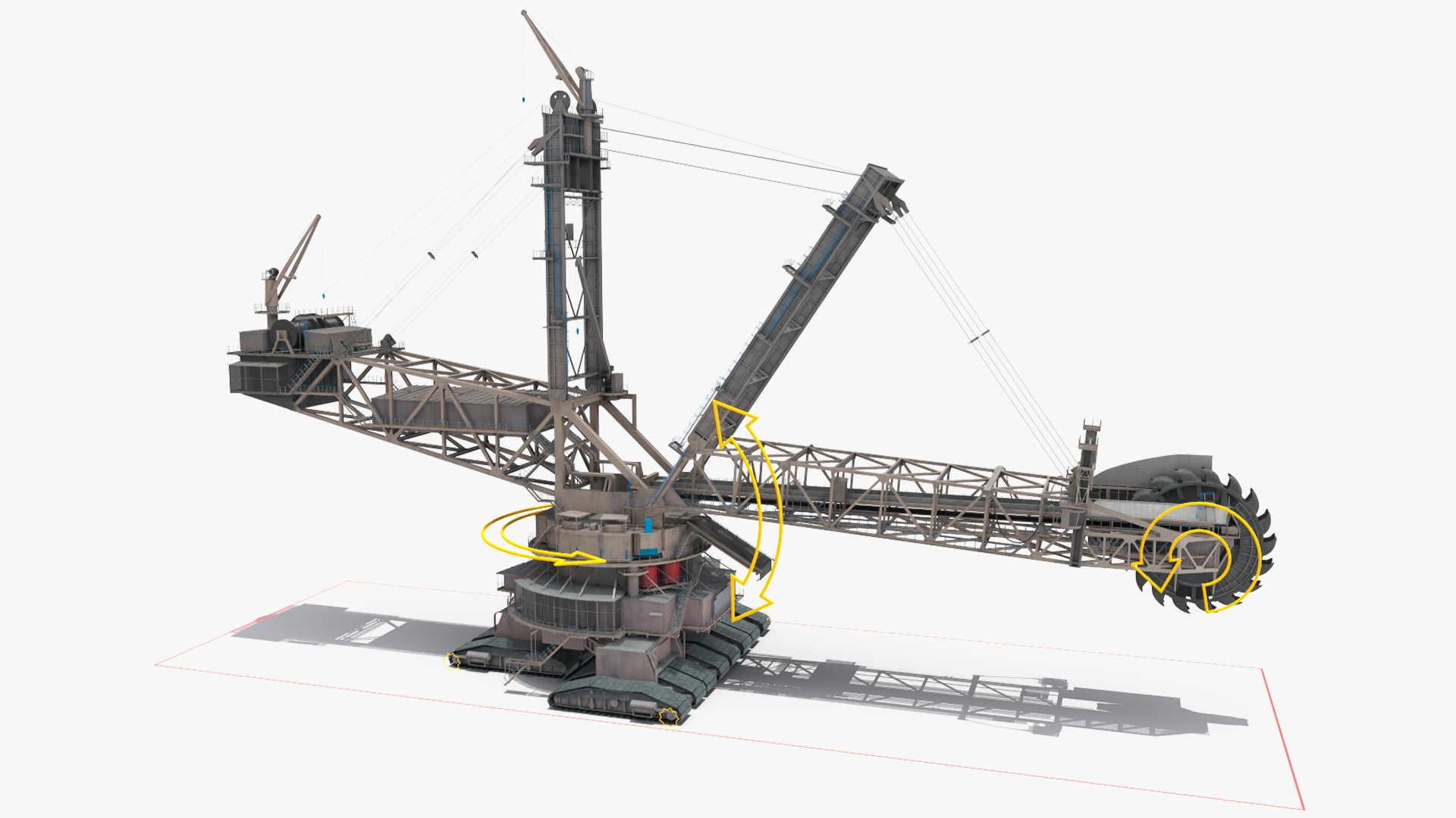 Giant Bucket-Wheel Excavator Rigged 3D Model - TurboSquid 2385565