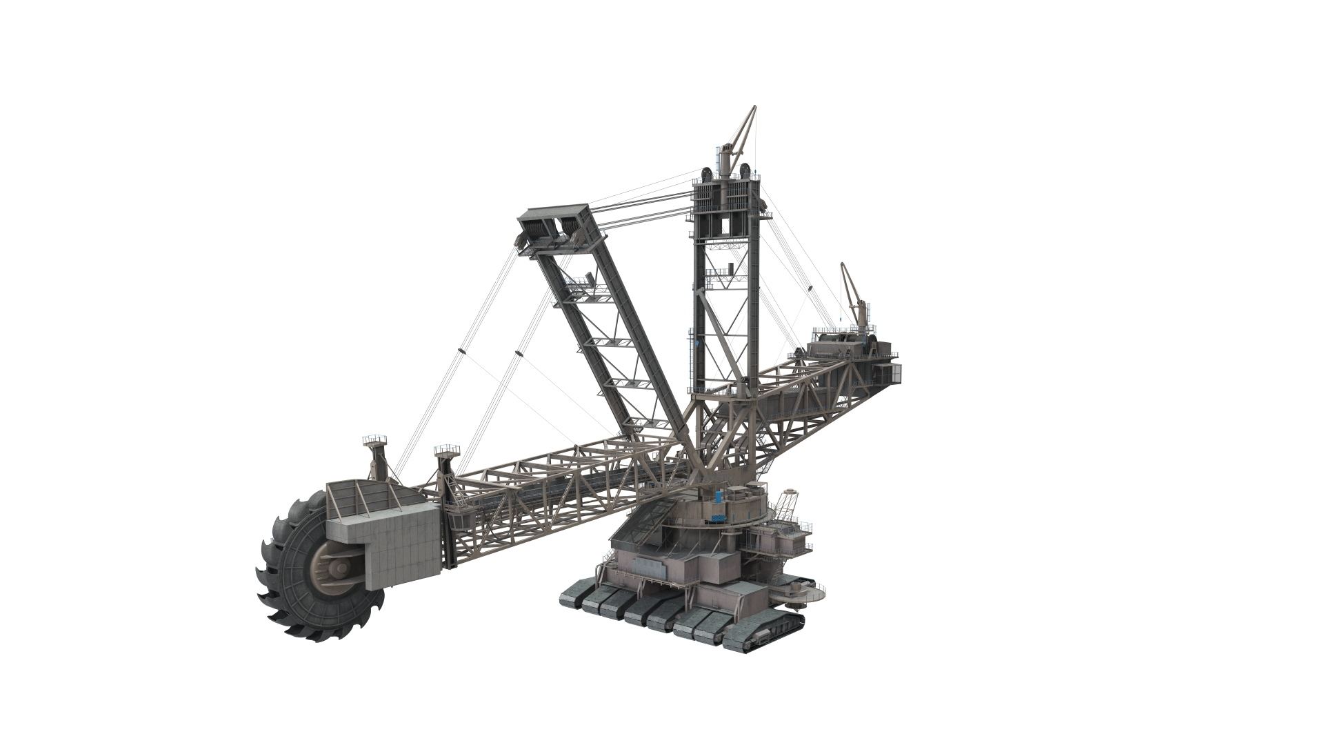 Giant Bucket-Wheel Excavator Rigged 3D Model - TurboSquid 2385565