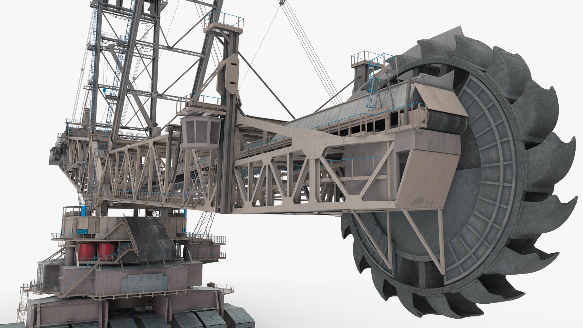 Giant Bucket-Wheel Excavator Rigged 3D Model - TurboSquid 2385565