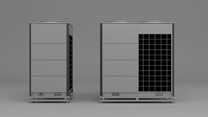 Low Poly HVAC Outdoor Unit Set for Building Monitoring