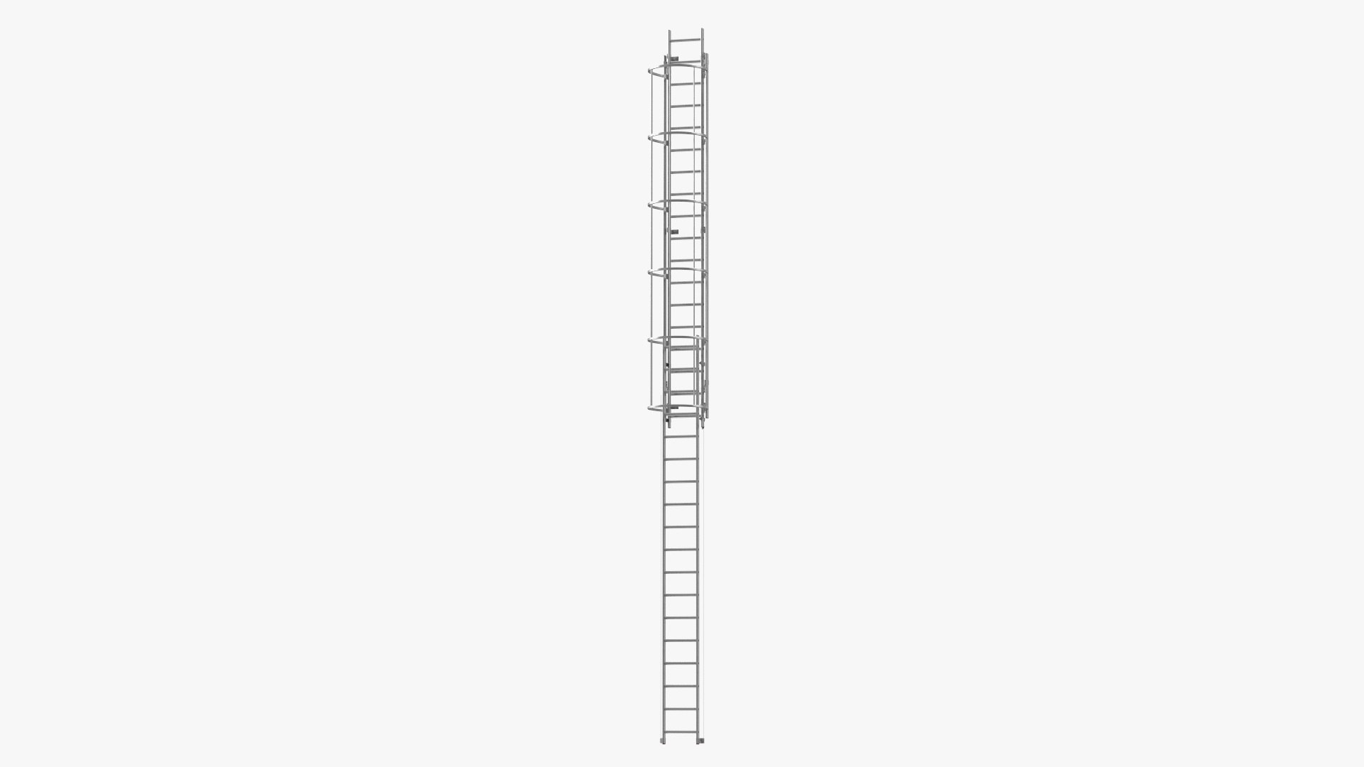 Fire Escape Dropdown Ladder Rigged 3D model preview