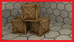wooden box lowpoly