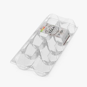Empty Plastic Tray for 10 Chicken Eggs 3D model