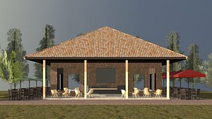 Cafe by small house