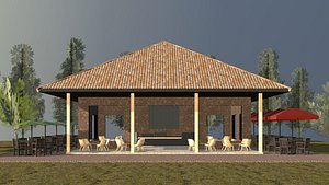 Cafe by small house