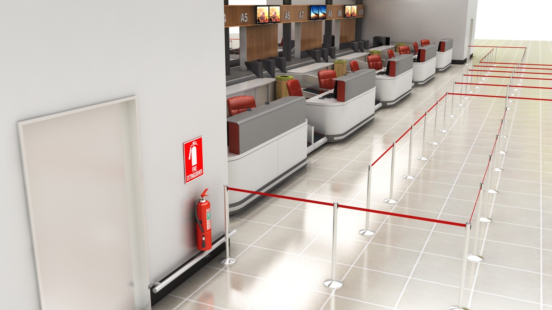 3D Airport Check-in Counter Model - TurboSquid 1427793