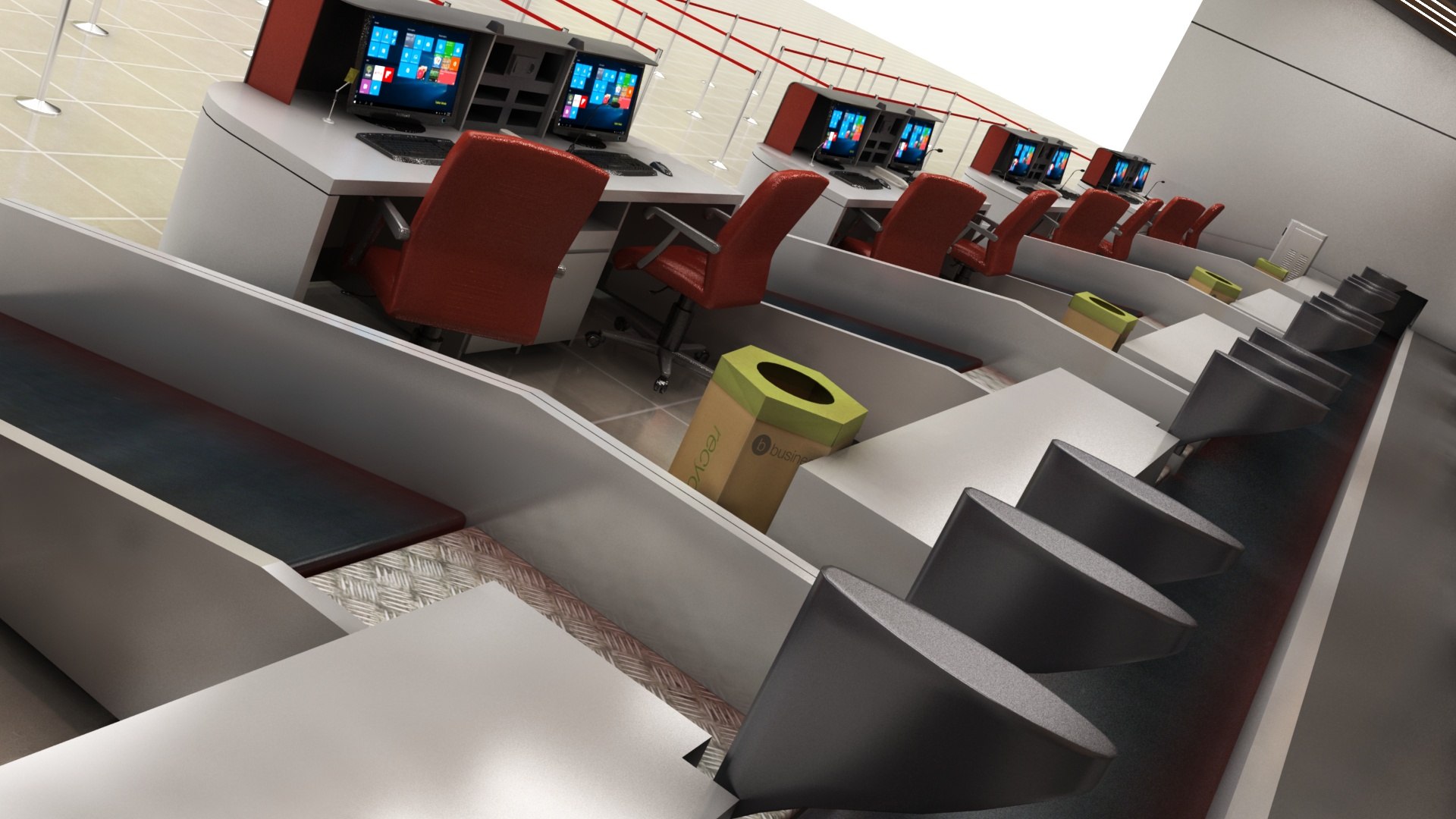 3D Airport Check-in Counter Model - TurboSquid 1427793