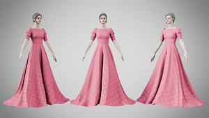 3D Dress 50 Cranberry model