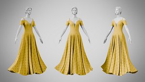 3D model Dress 38 Golden Grass