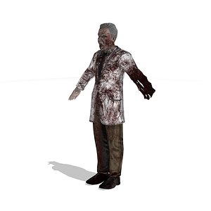 scientist zombie 3d model