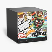 Valve Steam Machine with Sticker Panel