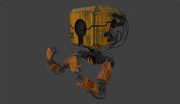 3d model rusty robotic mech