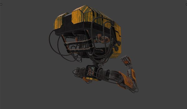 3d model rusty robotic mech