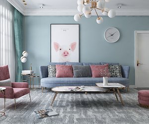 G0-Modern-living room with whole set furniture
