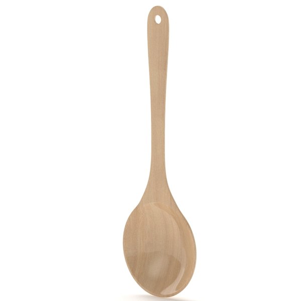 3D Wooden Kitchen Spoon model