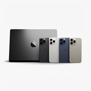 3D Apple iPhone 15 Pro Max and MacBook Pro M3 14 inch 2023 Collection