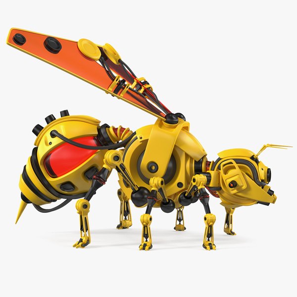 3D model Robot Bee Yellow Rigged for Maya TurboSquid 1882837