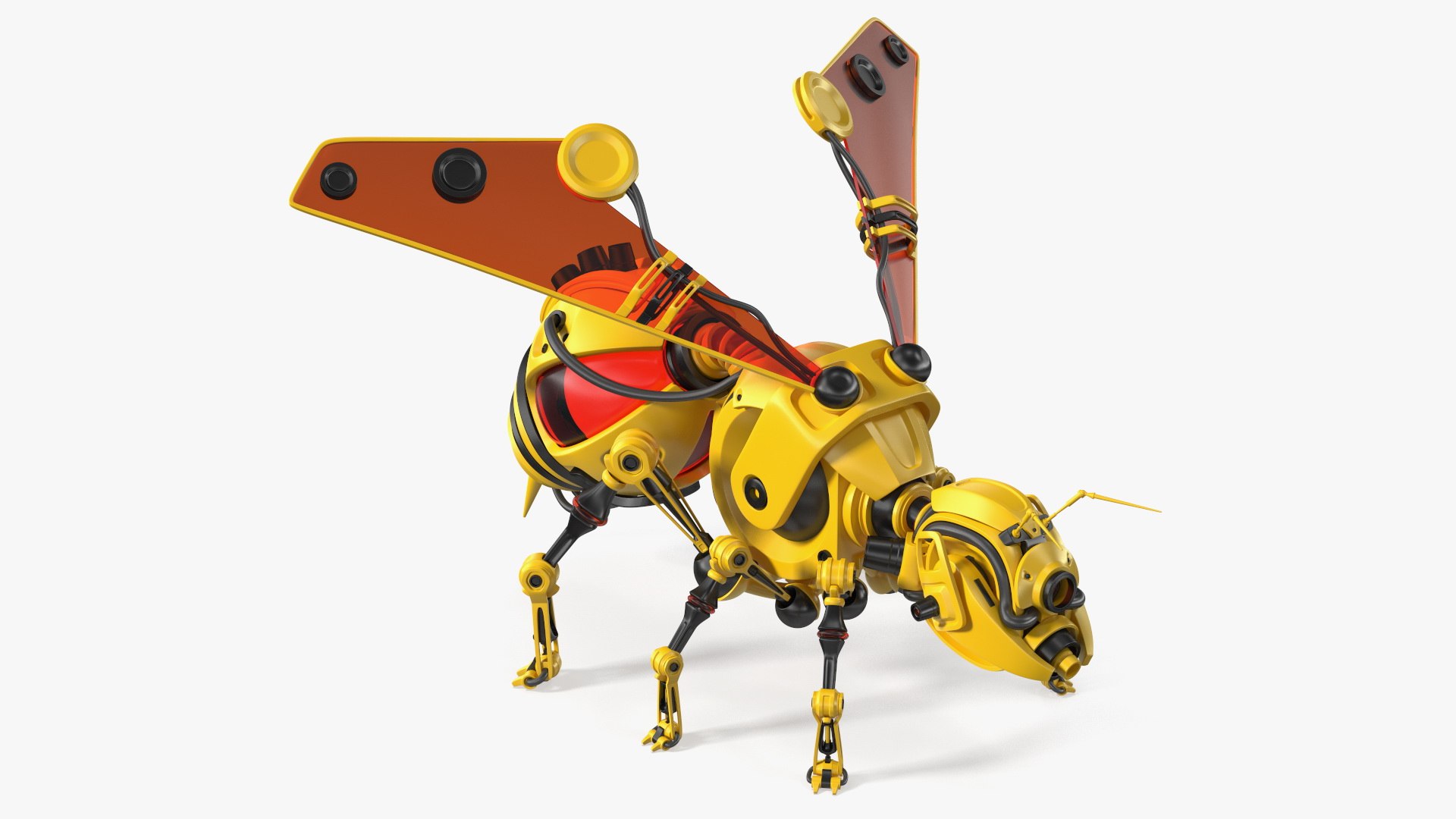 Honey Bee with Robot Bee Rigged for Maya Collection 3D model preview