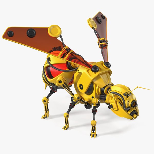 3D model Robot Bee Yellow Rigged for Maya TurboSquid 1882837