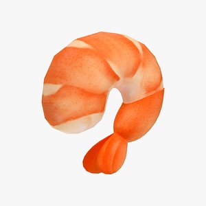 3D Peeled Shrimp model