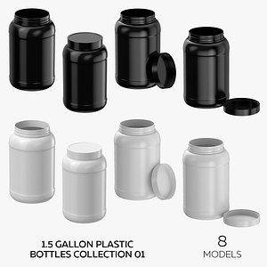 3D model 1.5 Gallon Plastic Bottles Collection 01 - 8 Models