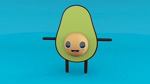 Avocado Toon Guy Mascot