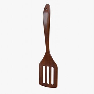 3D Wooden Slotted Spatula