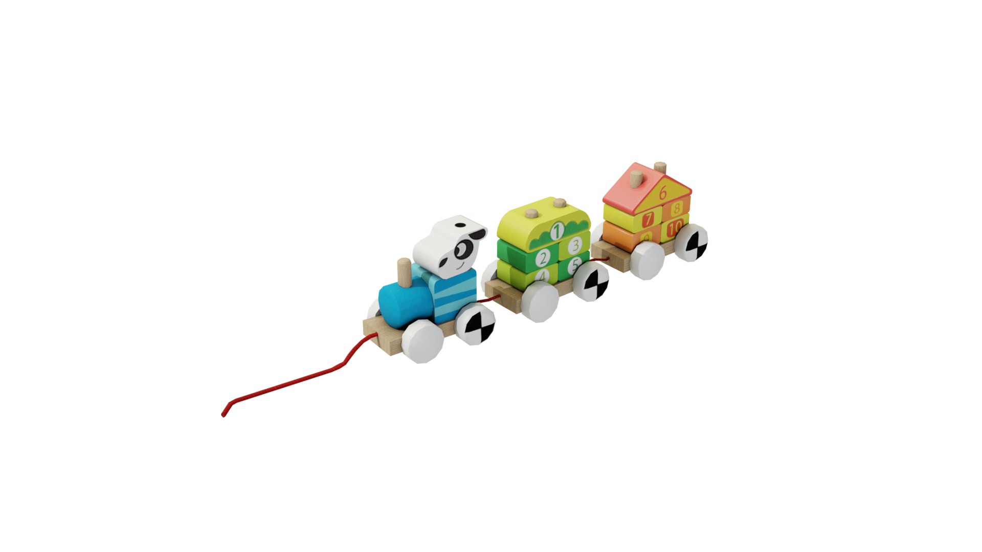 3D Pull Train Toy - TurboSquid 2247635