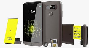 LG G5 Titan with SD/SIM Tray & Battery
