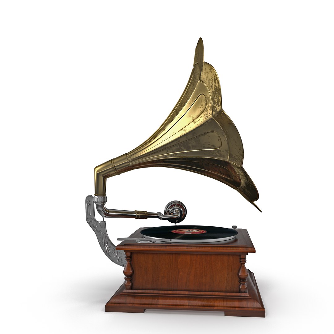 Old Phonograph Gramophone 3d Model