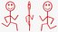 Figura Stickman rossa truccata per Maya