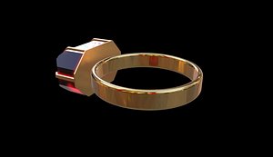 Ring with ruby 3D model