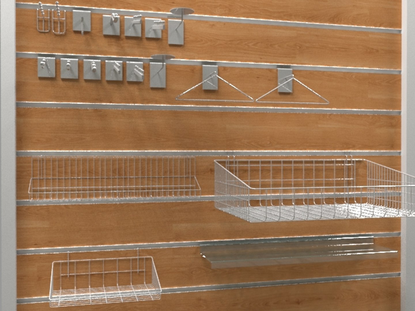 Slatwall Accessories Model TurboSquid 1157723