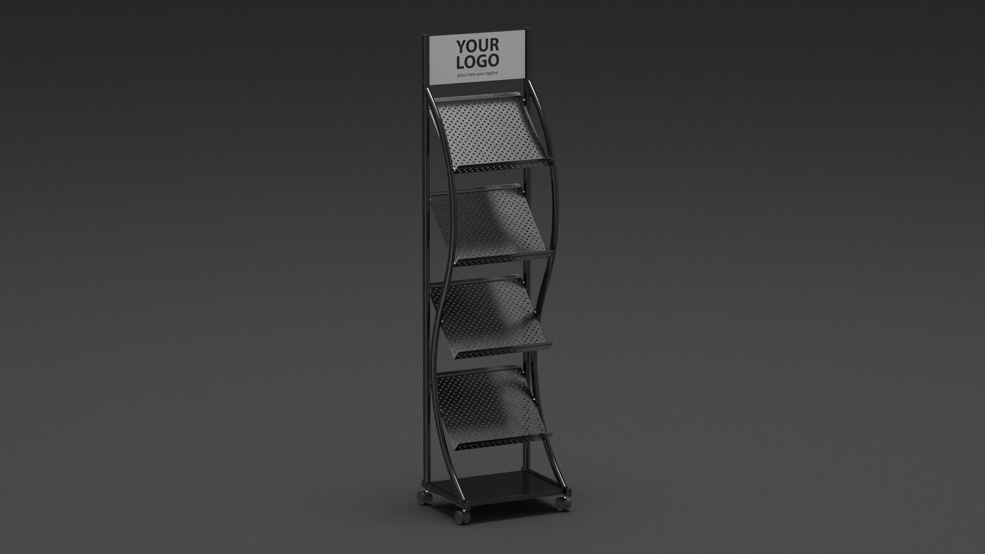 3D Model Magazine Rack Mockup Black - TurboSquid 2068987
