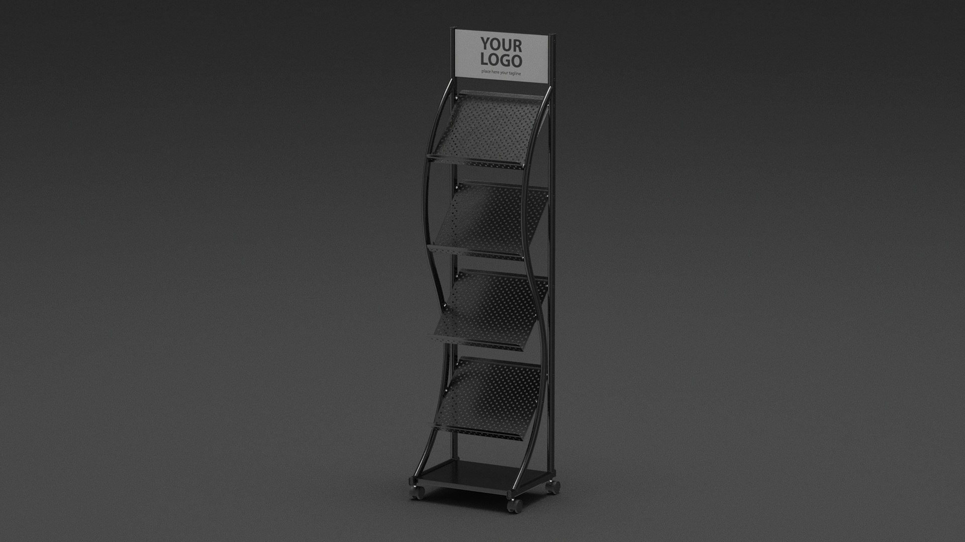 3D Model Magazine Rack Mockup Black - TurboSquid 2068987